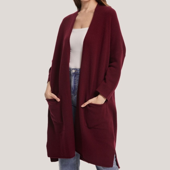gentle herd Sweaters - Slouchy Long Pure Wool Cardigan